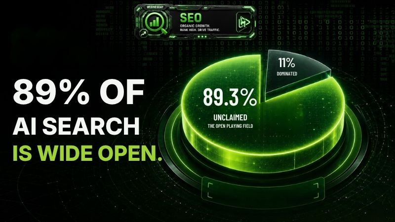 89.3% of current queries possess no dominant brand leader
