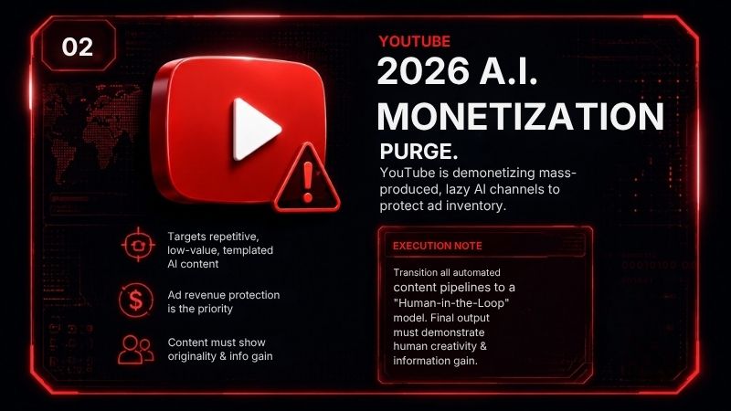 YouTube: The 2026 AI Content Monetization Purge