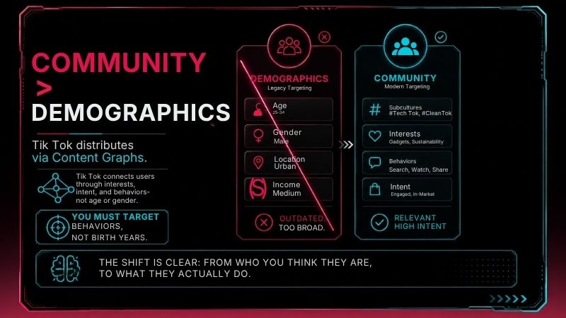 TikTok doesn't distribute by age. It distributes by behavior. Target what people do, not who they are